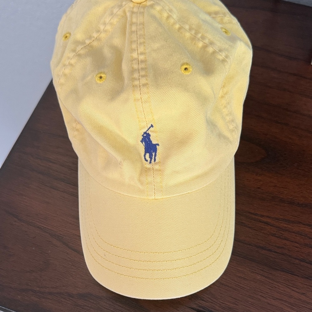 Polo by Ralph Lauren Blue and Yellow Hat with Embroidered Logo